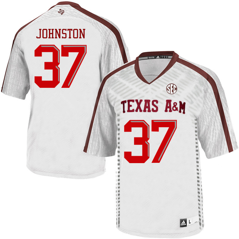 Men #37 Reed Johnston Texas A&M Aggies College Football Jerseys Sale-White - Click Image to Close